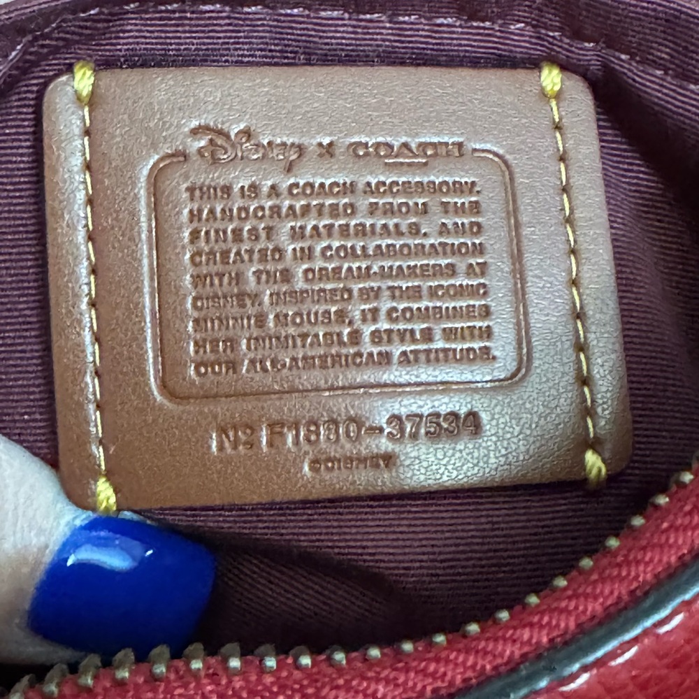 RARE COACH Minnie Mouse Kitt Messenger Crossbody Motif Red Leather Bag - NWOT‎ - Picture 12 of 13